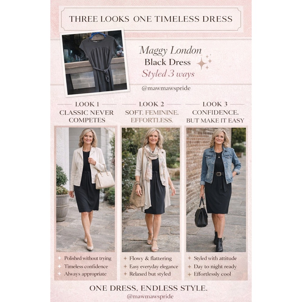 Maggy London Black Cap Sleeve Belted Sheath Dress Womens Size 6 RN 58142